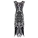 Urmine Women's Retro 1920s Gatsby Sequined Beaded Evening Party Prom Cocktail Flapper Dress