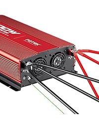 POTEK 5000W Inversor de corriente DC 12V a CA 110V Inversor de automóvil 4 tomas de CA con 2 salidas USB