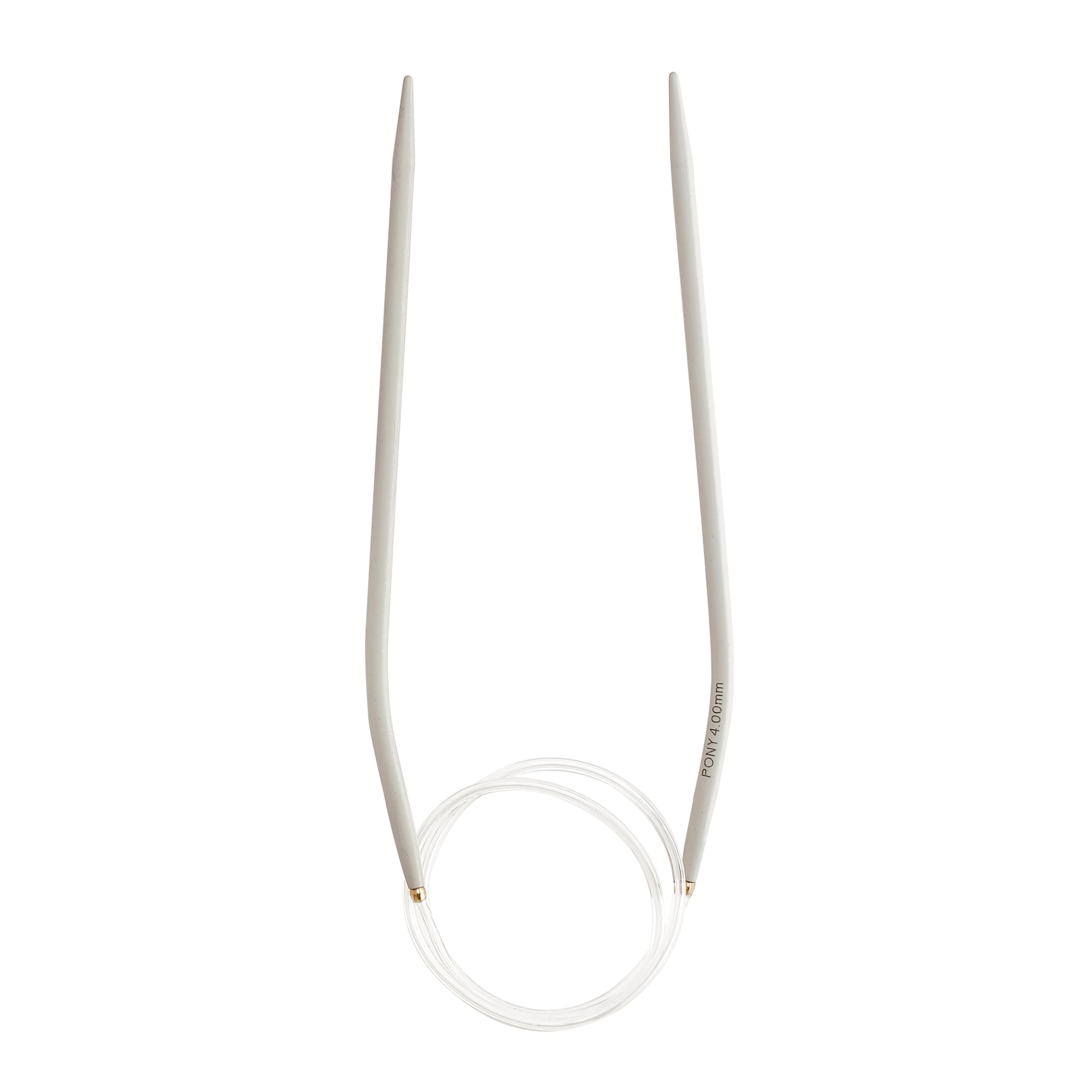 Pony Circular Needle Set Lightweight and Flexible Knitting Pins with Attached Cable - Aluminum - 4.00mm / 60cm