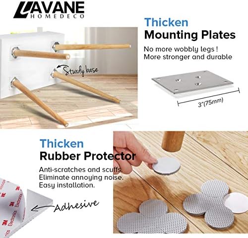 8cm Holz Tischbeine, La Vane 4 Stück Massivholz Schräg ...