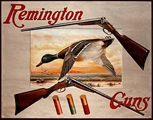 HomDeo Novelty Retro Tin Sign Wine Cellar Wall Decor Garage Remington Arms 2 Shotguns & Ducks Home Metal Signs 12x8