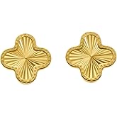 HighSpark Gold Earrings for Women | Designer Gold Clover Stud Earrings | Lovely Gift - Gold
