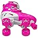 Roller Derby Girl's Trac Star Adjustable Roller Skate, White/Pink