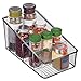 mDesign Plastic Food Packet Organizer Bin Caddy - Storage Station for Kitchen, Pantry, Cabinet, Countertop - Holds Spice Pouches, Dressing Mixes, Hot Chocolate, Tea, Sugar Packets, 2 Pack - Smoke Gray