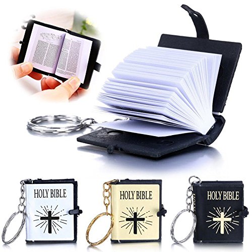 RAYNAG Set of 6 Holy Bible Keychain Mini Book Key Ring Religious Gift - Thumbnail 6