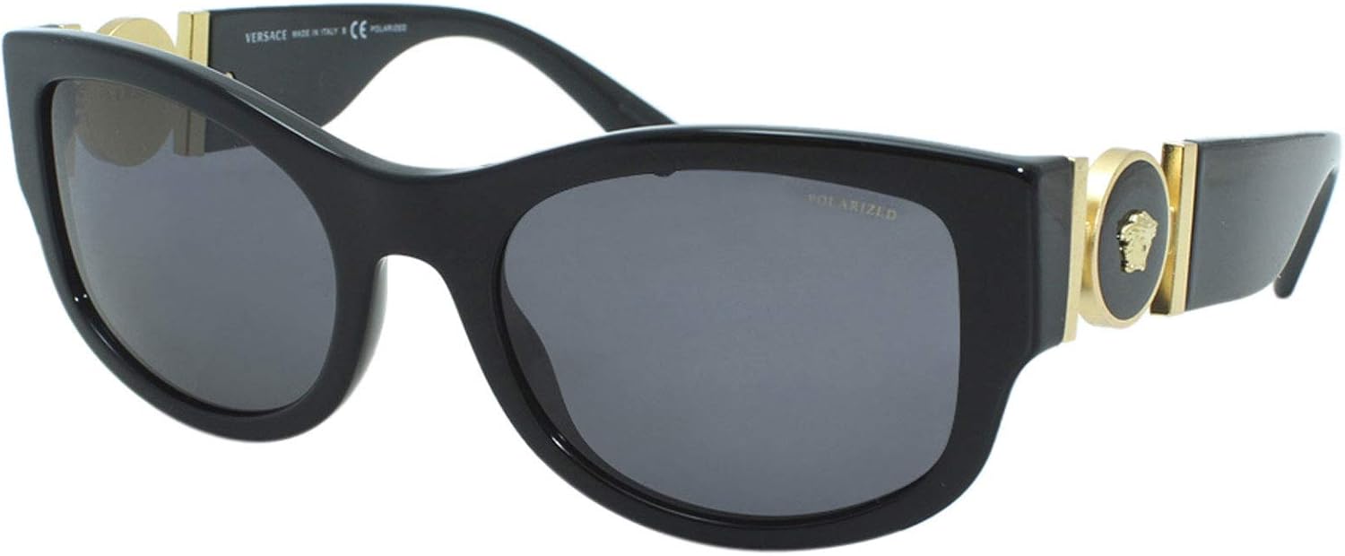 Versace Unisex Sunglasses, Black Lenses Metal Frame, 55mm