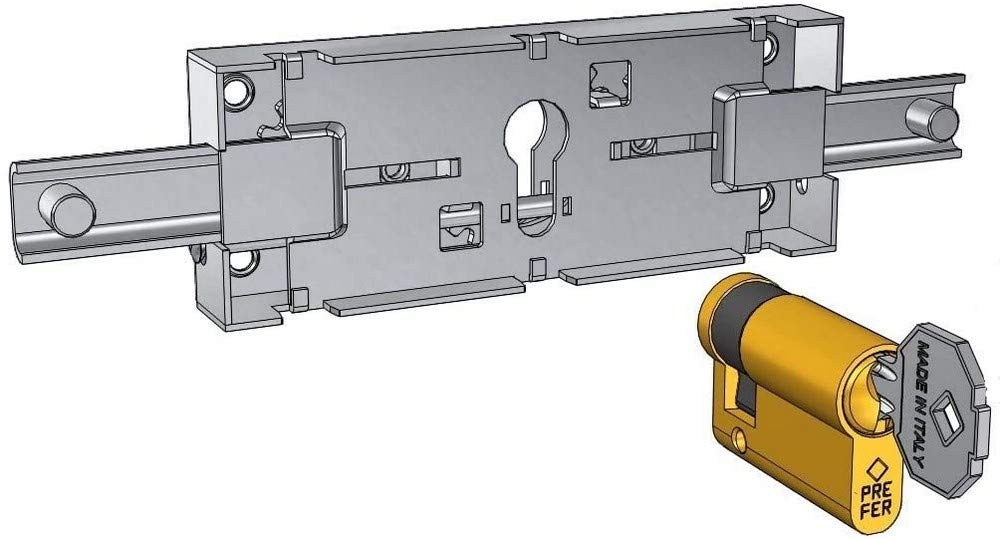 Central lock for damper with European profile cylinder