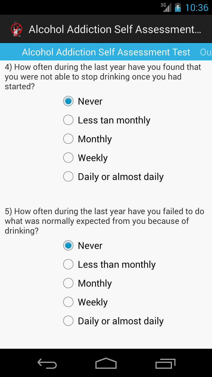 Alcohol Addiction Self Assessment TestAmazon.caAppstore for Android