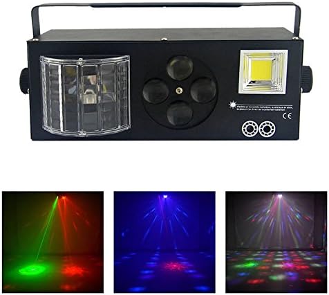 AUCD 4 In 1 RG Laser Gobos Mix Strobe Par Lamp RGBWY Beam LED DJ Party Stage Lighting