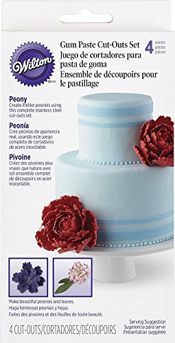 Click Here to See More Images 4 Piece Wilton Peony Gum Paste Flower Petals Cutouts Cutter Set 417-2574