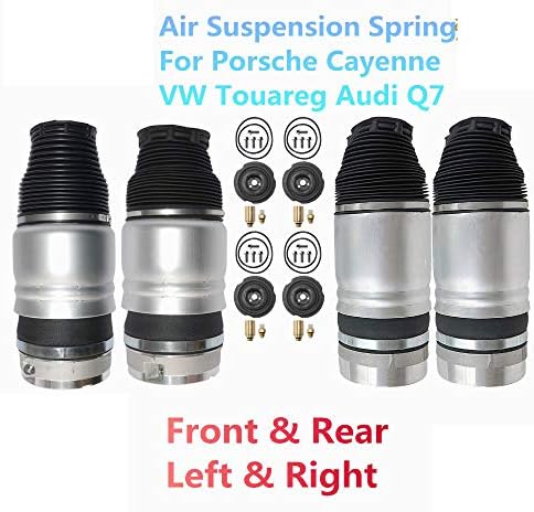 GUOPIAPIA Front + Rear Spring Air Suspension Compatible Porsche Cayenne VW Touareg Audi Q7 95535850321 955358503310 7L6616403B 7L6616404B