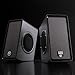 PC Computer USB Powered Speakers w/ 3.5mm AUX Input by GOgroove - SonaVERSE O2 (Black) - 2.0 Channel Dual Passive Bass Woofers, Built-in Volume Dial, Sleek Compact Design Ideal for Desktops & Laptops