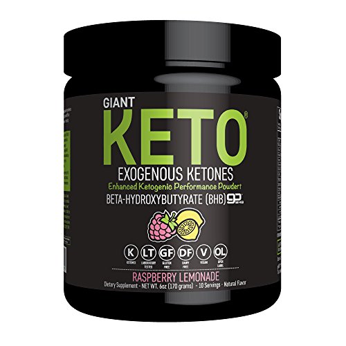 Giant Keto - Exogenous Ketones Supplement - BHB Salt Keto Powder, New and Improved Formula to Support Your Ketogenic Diet, Boost Energy and Burn Fat in Ketosis-Raspberry Lemonade - 10 Servings