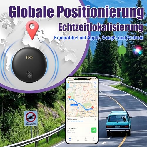 GPS Tracker Car (Compatible with iOS & Android) GPS Tracker Car without ABO Integrated, Strong Magnetic Suction Power Mini GPS Tracker Global Cover Worldwide IP67 for Cars, Motorcycles, Bicycles