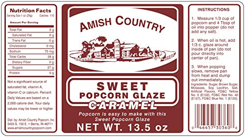 Amish Country Popcorn | Sweet Caramel Glaze - 15 oz | Old Fashioned, Non-GMO and Gluten Free