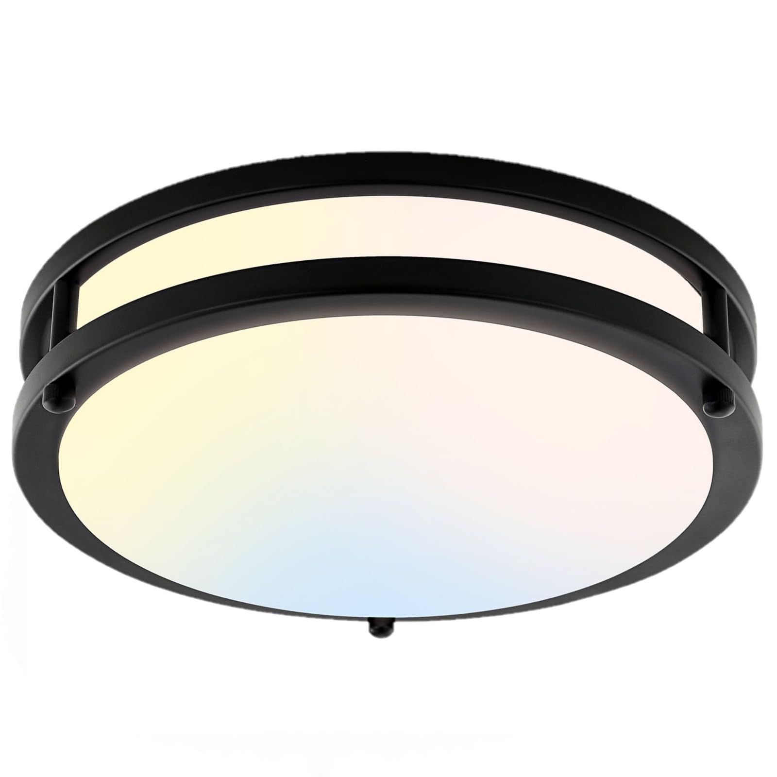 Photo 1 of 10Inch 30W LED Flush Mount Ceiling Light Fixtures, Ultra Bright 3200LM Dimmable Ceiling Lights, 5CCT 2700K 3000K 4000K 5000K 6500K, Ceiling Lamps for Kitchen Hallway Bedroom Bathroom, Black 1 Pack