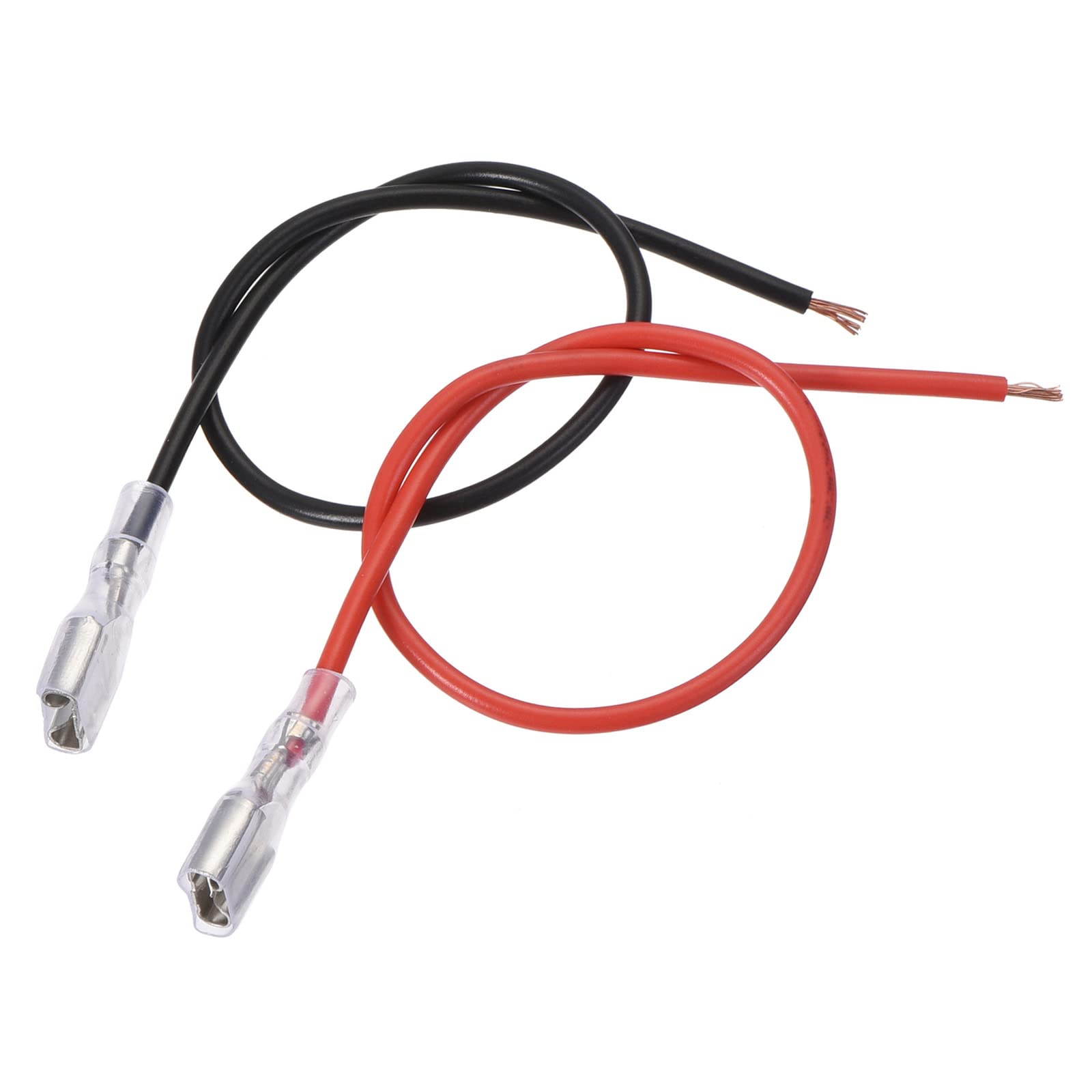 YOKIVE 30 Pcs Female Spade Crimp Terminal, Home Wire Connector with Insulating Sleeve Connect Cable Great for Kitchen, Office (Black&Red, 0.25-Inch)