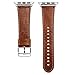 Icarercase Vintage Series Leather Strap with Metal Clasp Buckle for Apple iWatch (Brown, 38mm)