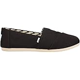 TOMS Women's Alpargata Recycled Cotton Canvas Loafer Flat, Black, 11