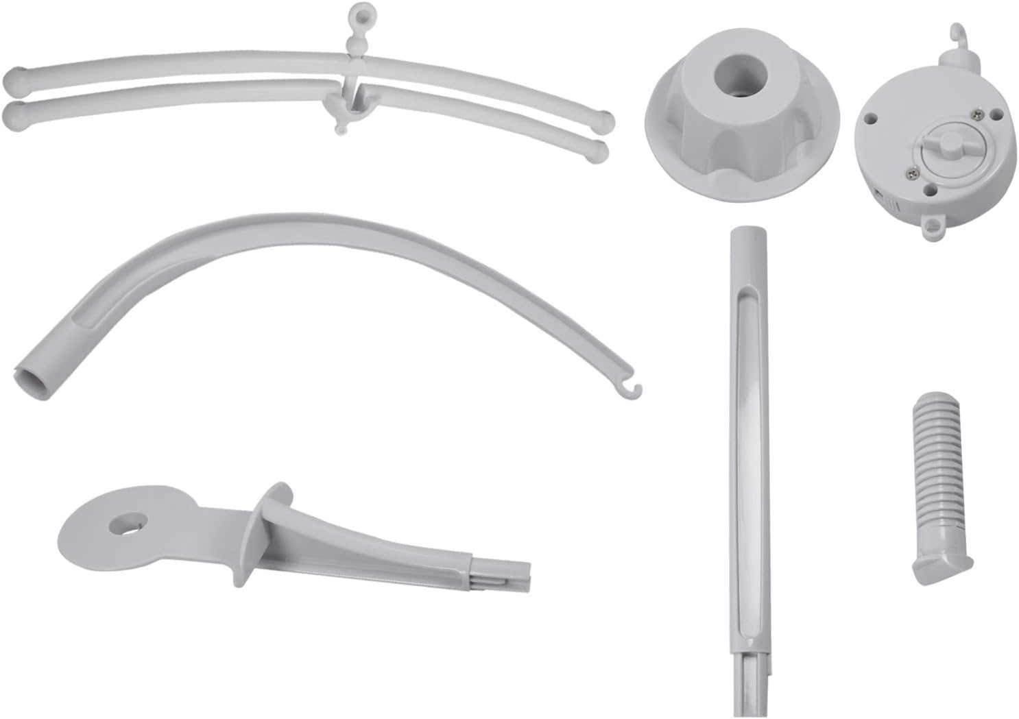 Toolmore White Baby Crib Mobile Bed Bell Toy Holder Arm Bracket + Wind-up Music Box