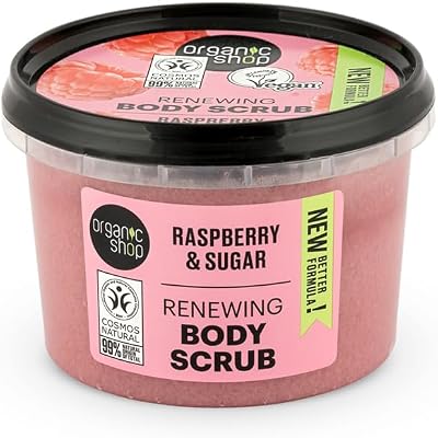Organic Shop Renewing Raspberry Sugar Body Scrub 250ml Natural Exfoliant