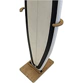 COR Surf Bamboo Surfboard Stand, Standing Rack to Display Your Board | Vertical Surf board Stand for Both Longboards and Shortboards, Adjustable Design made from Sustainable Bamboo