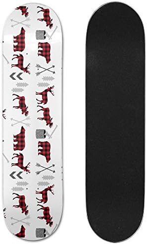 Buffalo Plaid Woodland Moose Vogue Double Warped Skateboard Deluxe Longboard Skate Boards