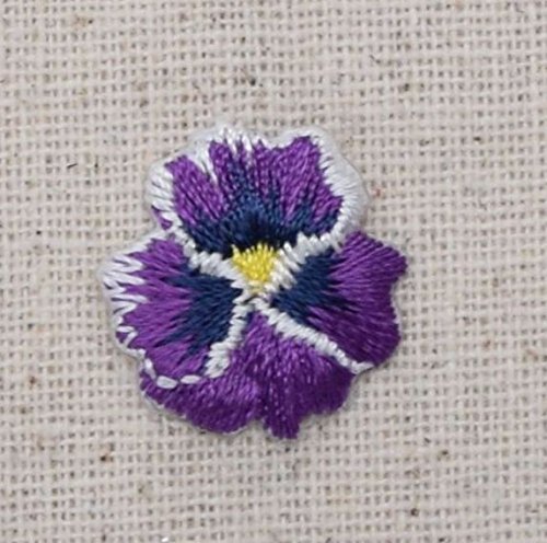Pansies - Violet - Pansy Flower - Small Mini - Iron on Applique/Embroidered Patch