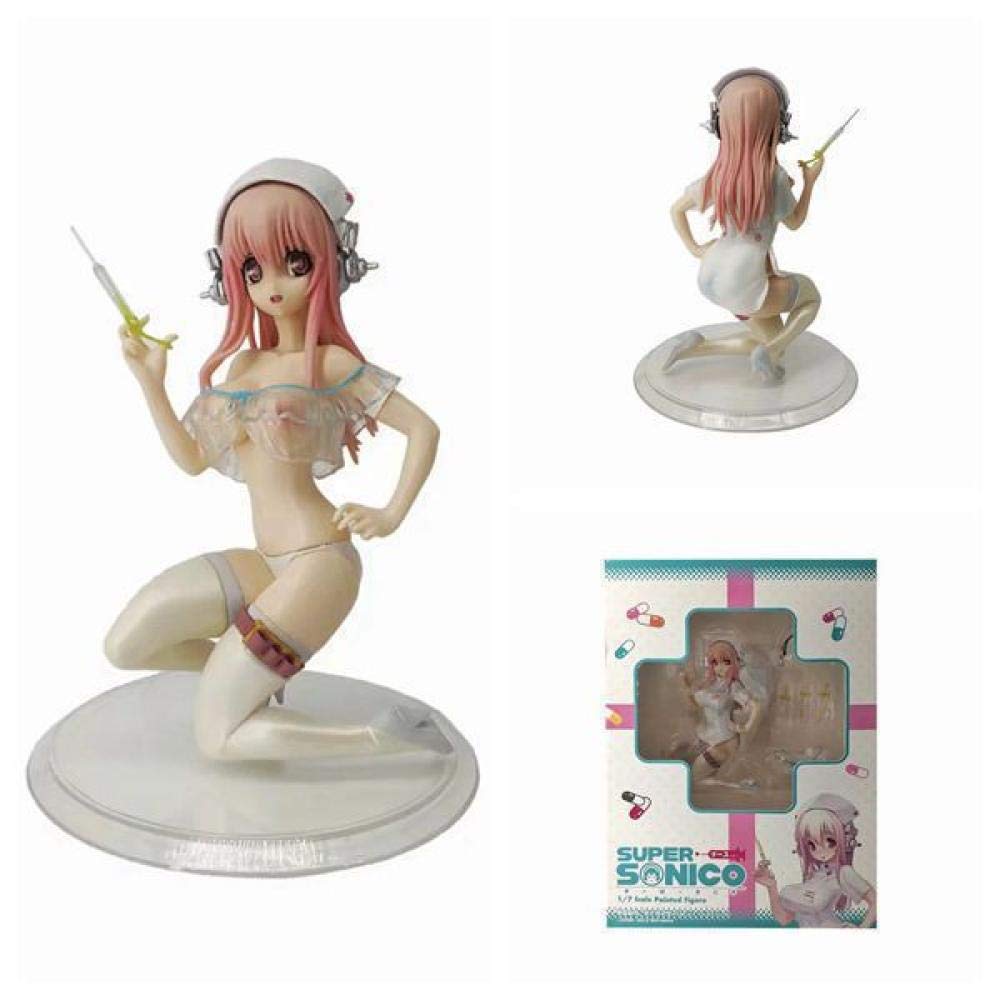 Action Figure Decorations Anime Nurse Outfit Soniko Squatting Hand Office Boy Decoration Model 18Cm.