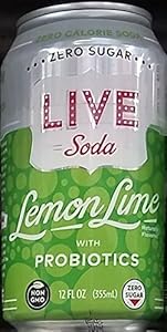 Image of Live Soda - Lemon Lime with Probiotics 12 oz (Pack of 12 Cans)