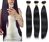 Worldflying@ 8-28 inches 100% Virgin Brazilian Natural Straight Human Hair Weave Extension Unprocessed 1 pack Bundle Black