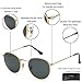 Small Round Vintage Mirror Lenses UV Protection Unisex Sunglasses by HMIAO (Silver Frame, Black) ...