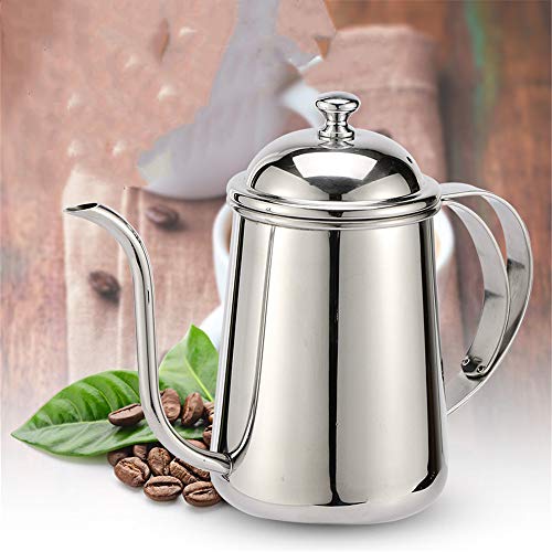 YUSDP Kettle Stainless Steel Tea Coffee Pot Mirror Polishing Gooseneck Spout Drip Stovetop Pour-Over Bottle Counter Balance Handle for Home Camping Traveling
