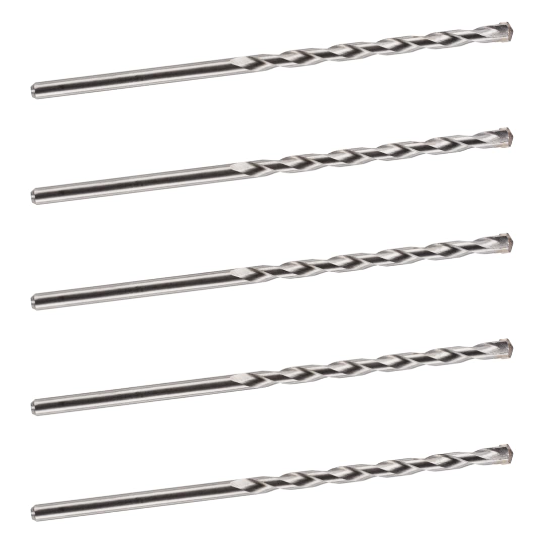 7mm x 200mm TCT Tipped Masonry Drill Bits (Pack Of 5) For Concrete Brick Porcelain Ceramic Tile Plastic Wood