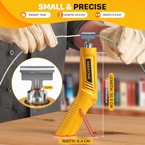 SEEKONE Mini Wireless Heat Gun, 4 Temperature (Max 400°C) with Memory Function, 3.6V Lithium Battery Hot Air Gun, USB Charging, with Reflector Nozzle, for Crafts