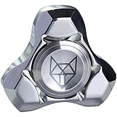 Metal Fidget Spinner Toys for Adults, Stainless Steel Small Mini Fox Hand Gyro Spinning Toys, Silent Premium Bearing,Autism Sensory ADHD Anxiety Focus Meditation Break Bad Habits (Silver)