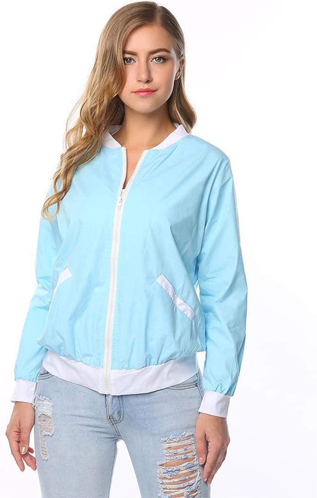 Girls Baseball Jacket Ladies Coat Top Light Weight Slim Fit Bomber