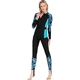 Akaeys Women's Full Body Swimsuit Rash Guard One Piece Long Sleeve Long Leg Swimwear with UV Sun Protection