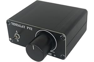 TENEALAY HiFi RCA Audio Switch A/B Selector, Passive Preamplifier Stereo Audio preamp Volume Adjust with ALPS RK27