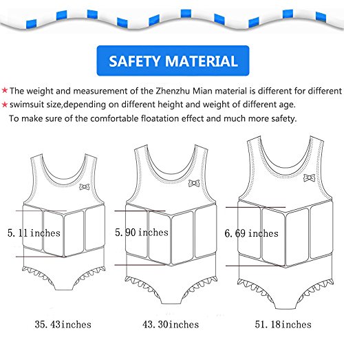 Kingswell Float Suit Toddler Swimsuit Kids Swim Training Aid Bathing Vest Suit with Removable Buoyancy Float for Toddler Boys
