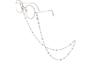 HONGEELY Eyeglass Chain Silver Stainless Steel Handmade Necklace for Reading Glasses Sunglass Beaded Chains for Men Women