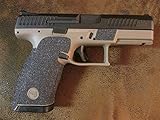 Sand Paper Pistol Grips (Peel-and-Stick) - Grip Tape Grip Enhancements for The CZ P-10 C - Full Coverage Kit - for Use with Small Palm Swell Grip Back Strap Only