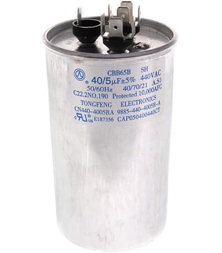 Goodman CAP050250440RSP Dual Run Capacitor 25+5 UF 370/440 VAC - Made In USA, Universal Round Replacement
