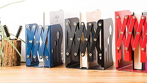 Metal Iron Extensible Bookends Heavy Duty Nonskid Books Holder for Home or Office 13.8Inches