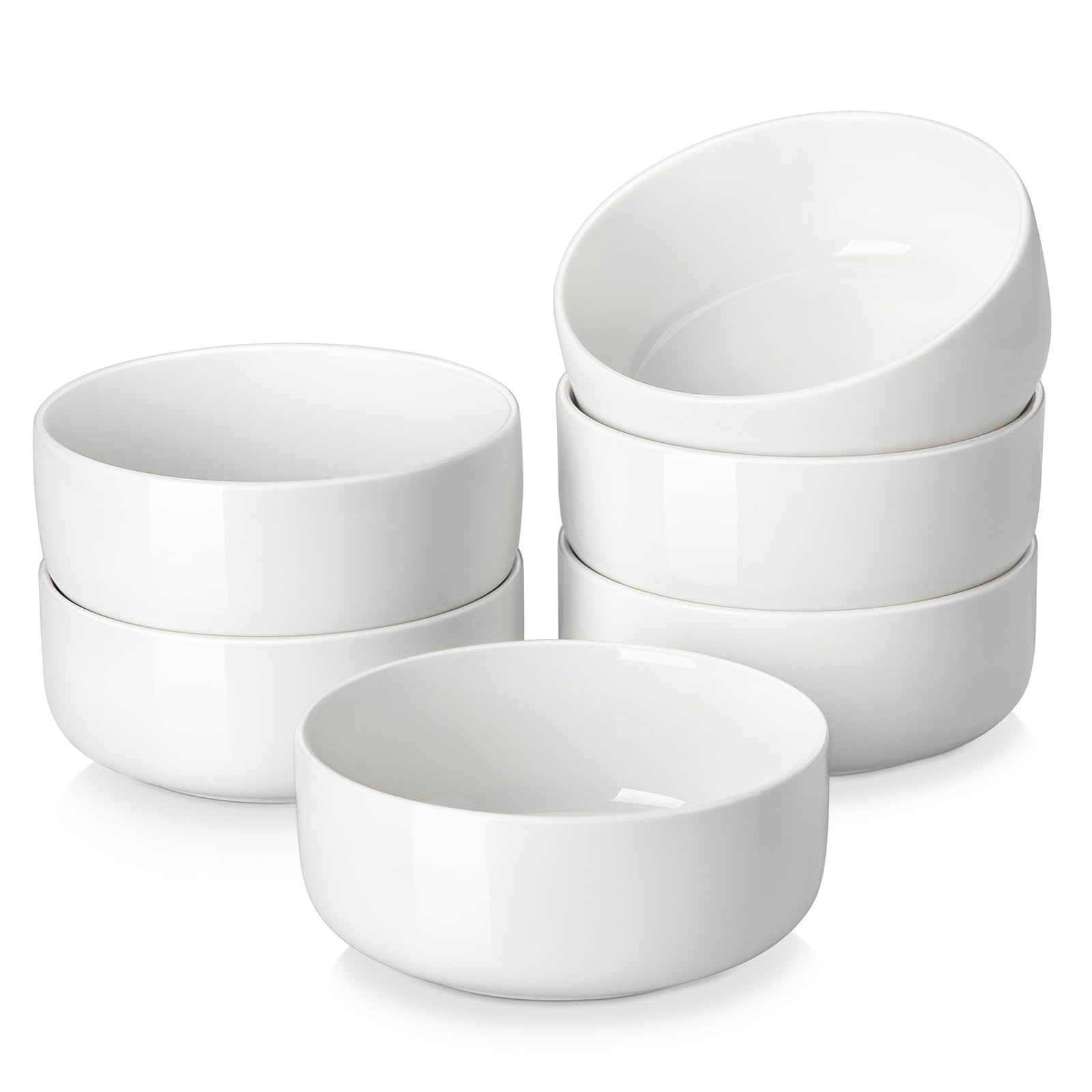 Photo 1 of MALACASA 24 OZ Cereal Bowls, Porcelain Soup Oatmeal Bowls Set of 6, Kitchen Ceramic Serving Bowl, Dishwasher Microwave Oven Safe, White, Series LUNA
