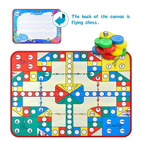 VARWANEO Aqua Magic Doodle Mats Both Sides Used Water Drawing Doodling Mat Coloring Mat Educational Developmental Toys Gifts for Kids Toddlers Toy for Age 3 4 5 6 7 8 Boys Girls