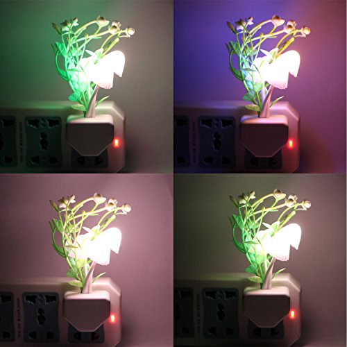 FAISHILAN LED Night light Color Changing Mushroom Wall Lights, Auto On/off And Color Changing, Energy Saving Light Sensor