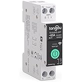 TONGOU Smart Home DIN Rail WiFi Switch, 1P+N 1‑63A, Over-Current Protection, Tuya/Smart Life Remote Control, Voice Control via Alexa &Google Assistant, Energy Monitor, Timer Functions, FCC Certified