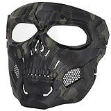 WoSporT Skull Airsoft Paintball Mask Full Face Tactical Mask with Eye Protection for Tactical Outdoor,CS Game,War Game,Ideal Mask for Halloween, Cosplay, Costume Party and Movie Prop