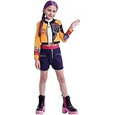 ADCHUNTUCOS Girls Halloween Costume, Black and Yellow Polyester Top and Pants Set for Cosplay Events and Parties